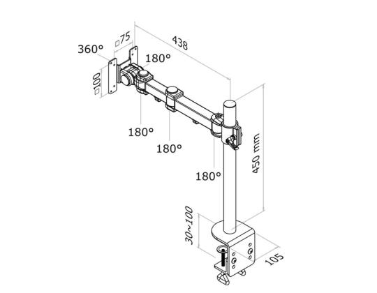 TV SETTI ACC PÖYTÄKIINNIKE MUSTA/10-26" FPMA-D960 NEOKINNITTIMET