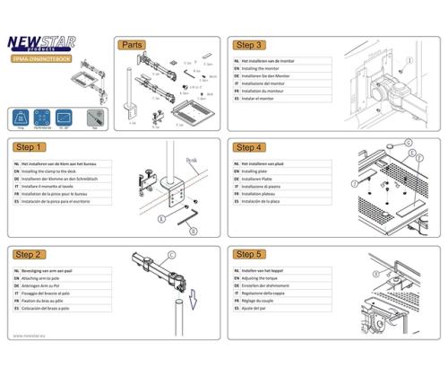 NB/MONITORI ACC PÖYTÄKIINNIKE/FPMA-D960KANNETTAVA TIETOKONE NEOMOUNTS