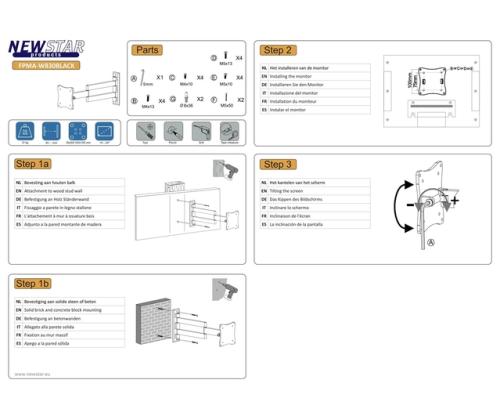 TV-SARJAN ACC SEINÄKIINNIKE 10-24"/FPMA-W830MUSTA NEOMOUNTS-KIINNIKE