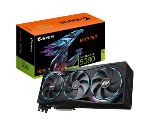 Näytönohjain GIGABYTE NVIDIA GeForce RTX 5080 16 GB GDDR7 256 bit PCIE 5.0 16x GPU 2617 MHz Dual...