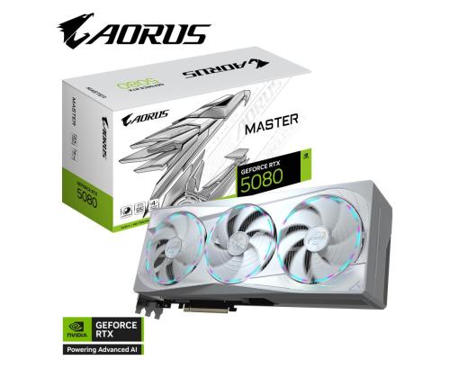 Näytönohjain GIGABYTE NVIDIA GeForce RTX 5080 16 GB GDDR7 256 bit PCIE 5.0 16x GPU 2617 MHz Dual...