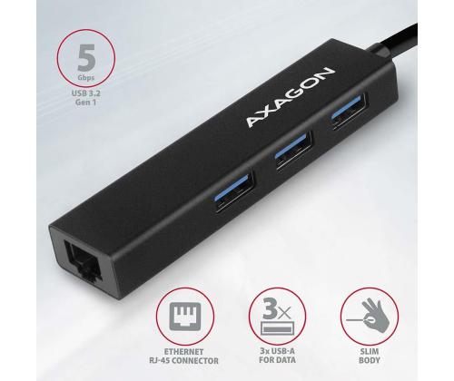 I/O HUB USB3.2 3PORT GLAN/0.2M HMA-GL3A AXAGON