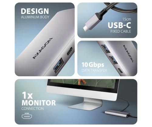I/O HUB USB-C 6IN1 10GBPS/0.15M HMC-6G2L AXAGON