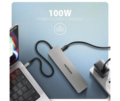 I/O HUB USB-C 7IN1 DUAL 4K/0.15M HMC-7HX2 AXAGON