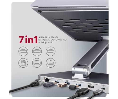 NB ACC STAND 10-16&amp;quot; + I/O HUB/7IN1 HMC-STND AXAGO