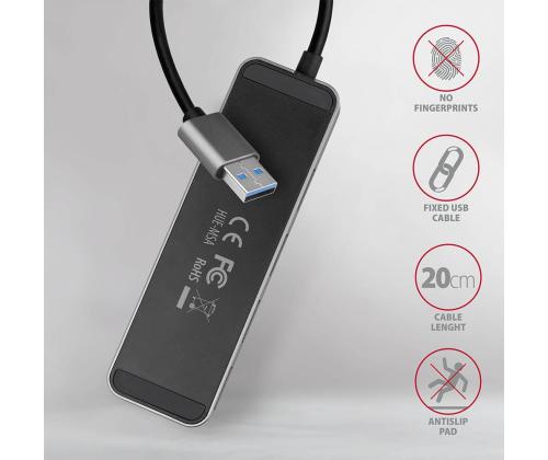 I/O USB-KESKITIN 4PORTTI/0.2M HUE-MSA AXAGON
