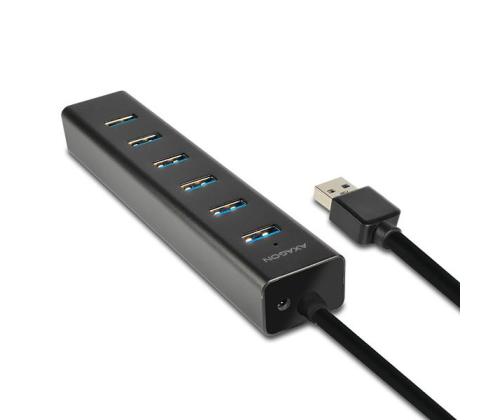 I/O HUB USB3.0 7PORT LATAUS/W/AC 1.2M HUE-SA7BP AXAGON
