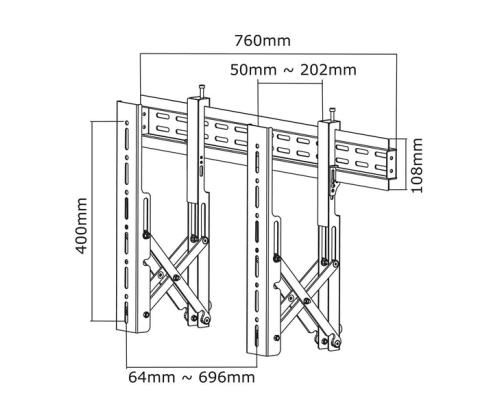 TV SET ACC SEINÄKIINNIKE MUSTA/LED-VW1000MUSTA NEOMOUNTS