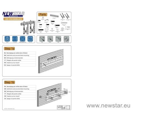 TV SET ACC SEINÄKIINNIKE MUSTA/LED-VW1000MUSTA NEOMOUNTS