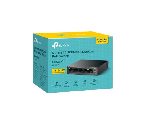 Kytkin TP-LINK LS105LP Työpöytä/jalusta 5x10Base-T / 100Base-TX PoE-portit 4 LS105LP