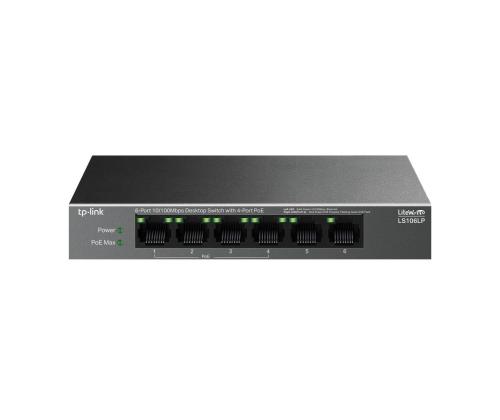 Kytkin TP-LINK LS106LP Työpöytä/jalusta 6x10Base-T / 100Base-TX PoE-portit 4 LS106LP