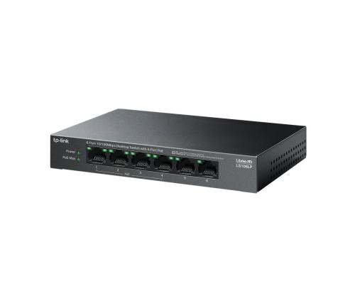 Kytkin TP-LINK LS106LP Työpöytä/jalusta 6x10Base-T / 100Base-TX PoE-portit 4 LS106LP