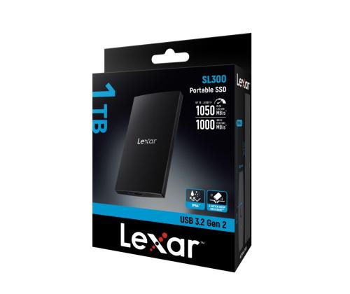 Ulkoinen SSD LEXAR SL300 1TB USB-C Kirjoitusnopeus 1000 Mt/s Lukunopeus 1050 Mt/s...