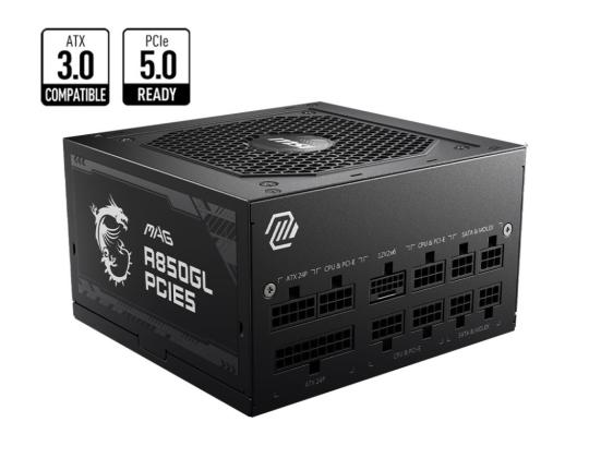 Virtalähde MSI 850 Watts Efficiency 80 PLUS GOLD PFC Active MAGA850GLPCIE5