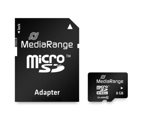 MUISTI MICRO SDHC 8GB C10/W/ADAPTERI MR957 MEDIARANGE