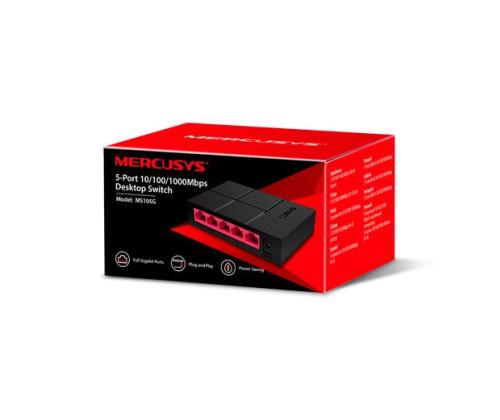 Kytkin MERCUSYS MS105G Työpöytä/jalusta 5x10Base-T / 100Base-TX / 1000Base-T MS105G MS105G