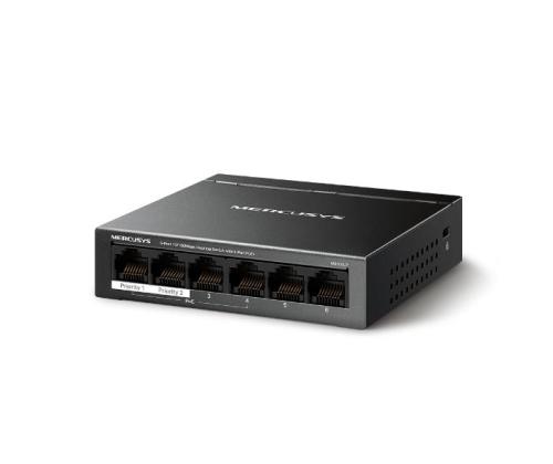 Kytkin MERCUSYS Työpöytä/jalusta 6x10Base-T / 100Base-TX PoE+ portit 4 MS106LP