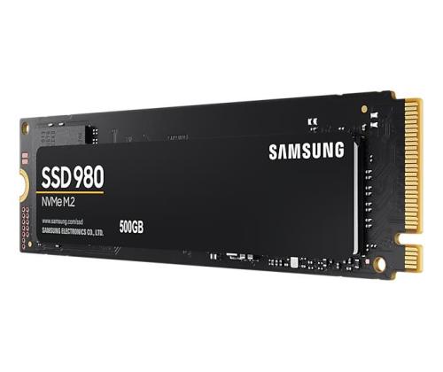 SSD SAMSUNG 980 500 Gt M.2 PCIE NVMe MLC Kirjoitusnopeus 2600 Mt/s Lukunopeus 3100 Mt/s 2...