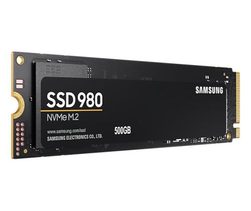 SSD SAMSUNG 980 500 Gt M.2 PCIE NVMe MLC Kirjoitusnopeus 2600 Mt/s Lukunopeus 3100 Mt/s 2...