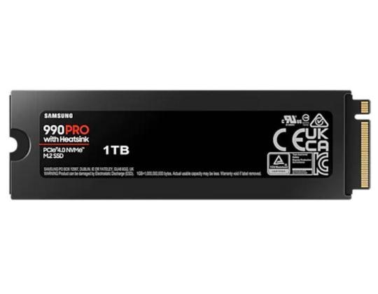 SSD SAMSUNG 990 PRO jäähdytyslevyllä 1 Tt M.2 PCIE NVMe MLC Kirjoitusnopeus 6900 Mt/s Lukunopeus...