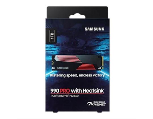 SSD SAMSUNG 990 PRO jäähdytyslevyllä 1 Tt M.2 PCIE NVMe MLC Kirjoitusnopeus 6900 Mt/s Lukunopeus...