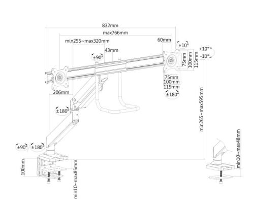 MONITORI ACC PÖYTÄKIRJA 10-32&amp;quot;/NM-D775DXWHITE NEOMOUNTS