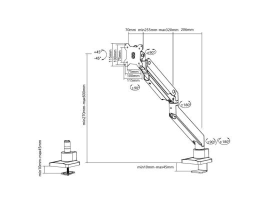 NÄYTTÖ ACC PÖYTÄKIINNIKE 10-49"/NM-D775SILVERPLUS NEOMOUNTS