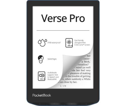 E-lukija POCKETBOOK Verse Pro 6" 1072x1448 1xUSB-C Langaton LAN Bluetooth Azure PB634-A-WW PB634-A-WW PB634-A-WW