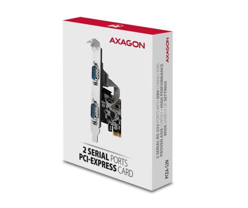 VERKKOKORTTI PCIE 2PORT 250KBPS/SP&amp;amp;LP PCEA-S2N AXAGON
