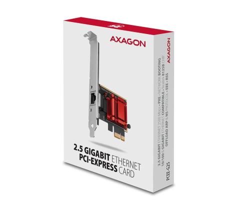 VERKKOKORTTI PCIE 2.5GBE 1PORT/SP&amp;amp;LP PCEE-G25 AXAGON