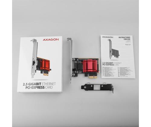 VERKKOKORTTI PCIE 2.5GBE 1PORT/SP&amp;amp;LP PCEE-G25 AXAGON