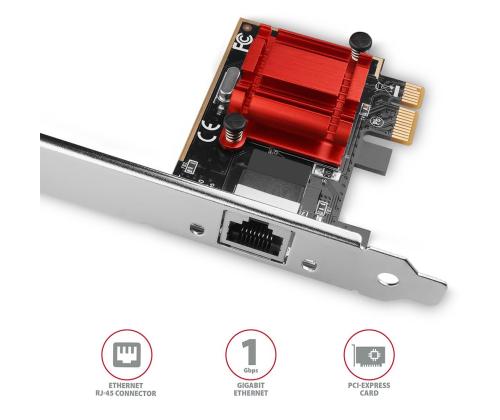 VERKKOKORTTI PCIE 1GBE 1PORT/SP&amp;amp;LP PCEE-GIX AXAGON