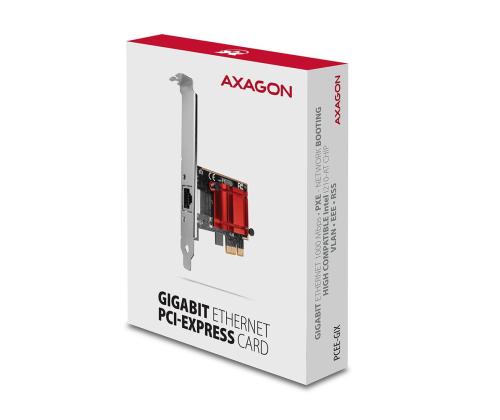VERKKOKORTTI PCIE 1GBE 1PORT/SP&amp;amp;LP PCEE-GIX AXAGON