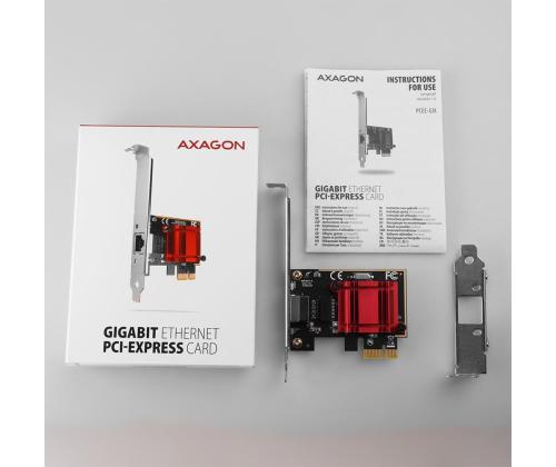 VERKKOKORTTI PCIE 1GBE 1PORT/SP&amp;amp;LP PCEE-GIX AXAGON