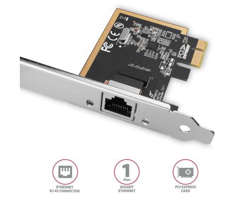 VERKKOKORTTI PCIE 1GBE 1PORT/SP&amp;amp;LP PCEE-GRF AXAGON