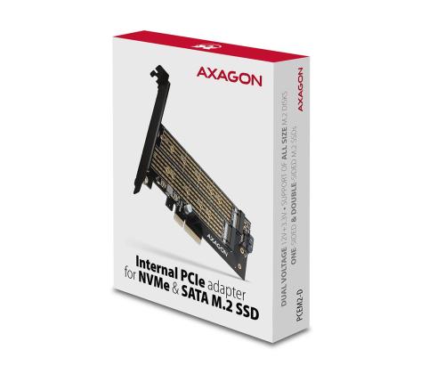 SSD ACC-SOVITIN NVME/SATA/M.2/SP&amp;amp;LP PCEM2-D AXAGON