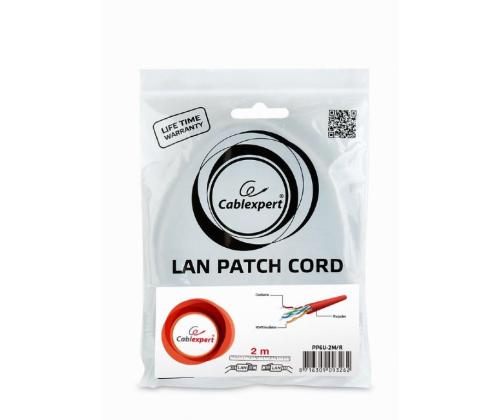 PATCH-KAAPELI CAT6 UTP 2M/PUNAINEN PP6U-2M/R GEMBIRD