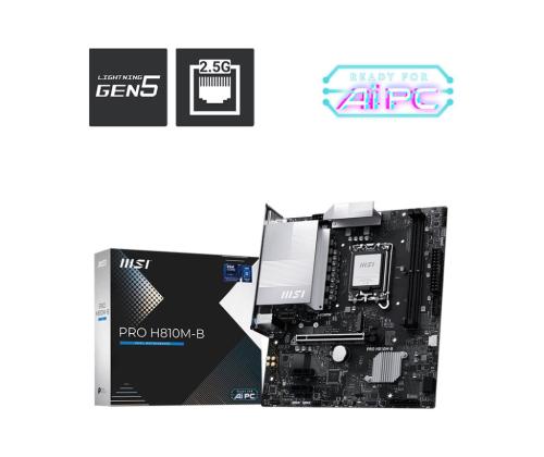 Emolevy MSI Intel H810 LGA1851 Micro-ATX Muisti DDR5 Muistipaikat 2 PROH810M-B