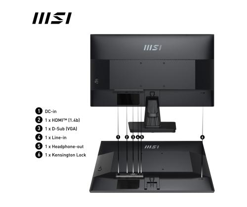 LCD-monitori MSI PRO MP251 24.5" Business Panel IPS 1920x1080 16:9 100 Hz 1 ms Kaiuttimet Väri...