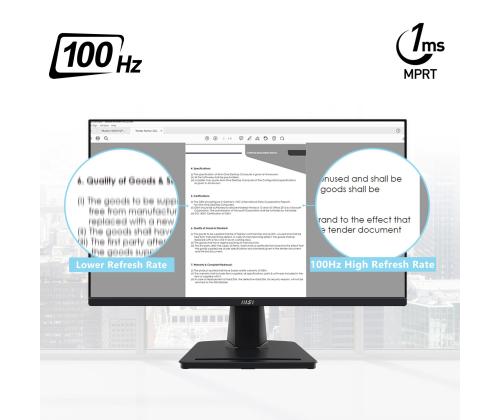 LCD-monitori MSI PRO MP251 24.5" Business Panel IPS 1920x1080 16:9 100 Hz 1 ms Kaiuttimet Väri...