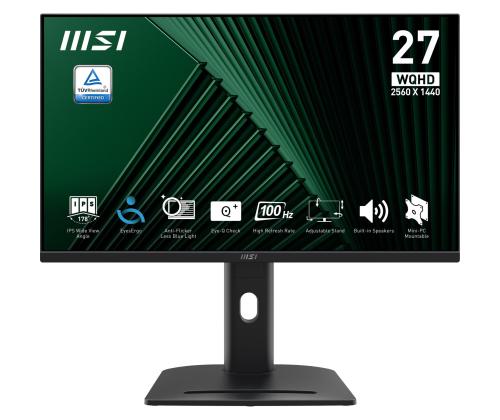 LCD-näyttö MSI PRO MP275QPG 27&amp;quot; Business Panel IPS 2560x1440 16:9 100 Hz 1 ms Kaiuttimet PROMP275QPG
