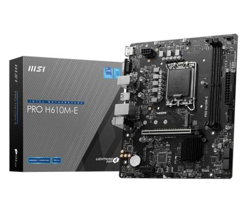Emolevy MSI Intel H610 LGA1700 Micro-ATX Muisti DDR5 Muistipaikat 2 1xPCI-Express 1x 1xPCI...