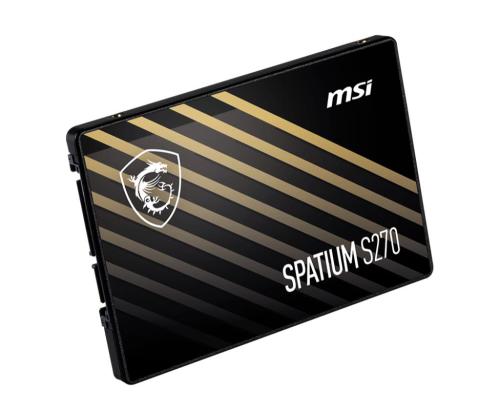 SSD MSI SPATIUM S270 480GB SATA 3D NAND Kirjoitusnopeus 450 Mt/s Lukunopeus 500 Mt/s 2,5"...