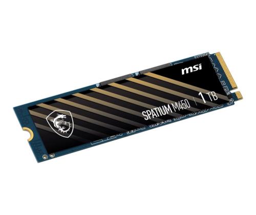 SSD MSI SPATIUM M450 1TB M.2 PCIe Gen4 NVMe 3D NAND Kirjoitusnopeus 2400 Mt/s Lukunopeus 3400...