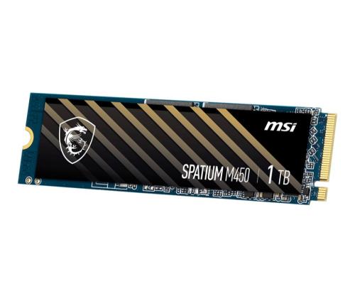 SSD MSI SPATIUM M450 1TB M.2 PCIe Gen4 NVMe 3D NAND Kirjoitusnopeus 2400 Mt/s Lukunopeus 3400...