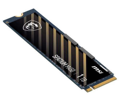 SSD MSI SPATIUM M450 1TB M.2 PCIe Gen4 NVMe 3D NAND Kirjoitusnopeus 2400 Mt/s Lukunopeus 3400...
