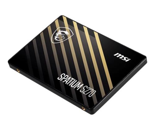 SSD MSI SPATIUM S270 240 Gt SATA 3D NAND Kirjoitusnopeus 400 Mt/s Lukunopeus 500 Mt/s 2,5"...