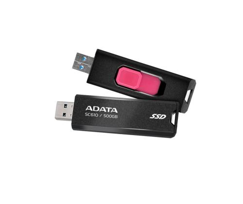 Ulkoinen SSD ADATA SC610 500 Gt USB 3.2 Kirjoitusnopeus 500 Mt/s Lukunopeus 550 Mt/s SC610...
