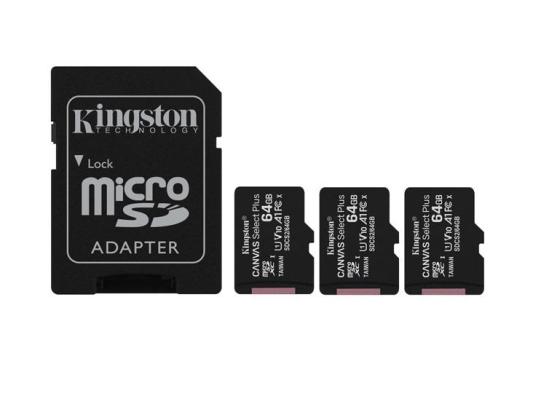 Mälukaart SDXC 64GB UHS-I 3PACK SDCS2 64GB-3P1A KINGSTON