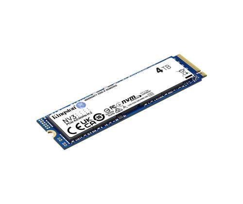 SSD KINGSTON NV3 4TB M.2 PCIE 3D NAND Kirjoitusnopeus 5000 Mt/s Lukunopeus 6000 Mt/s MTBF...